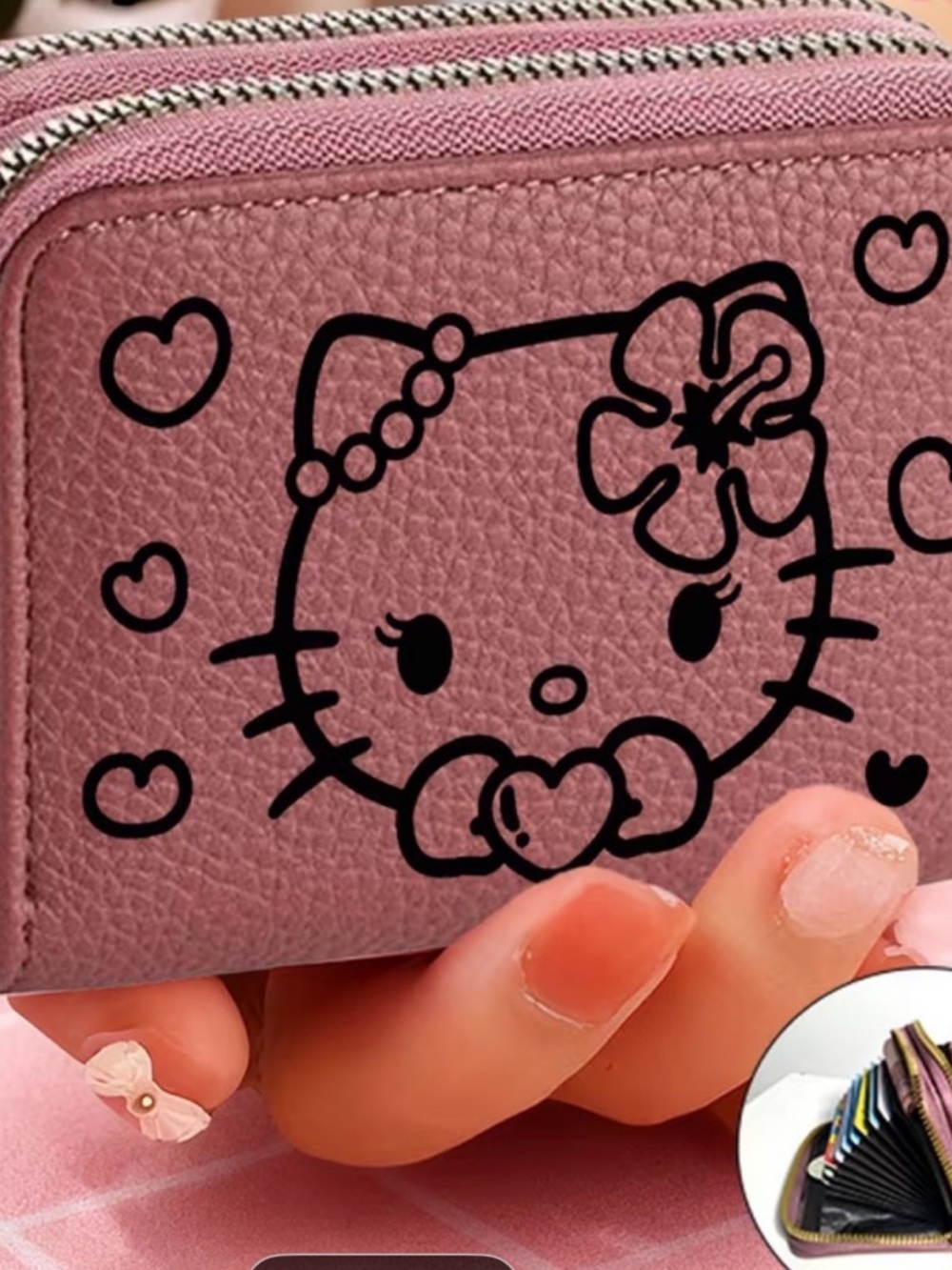 Hello Kitty Pink Wallet with Black Accents